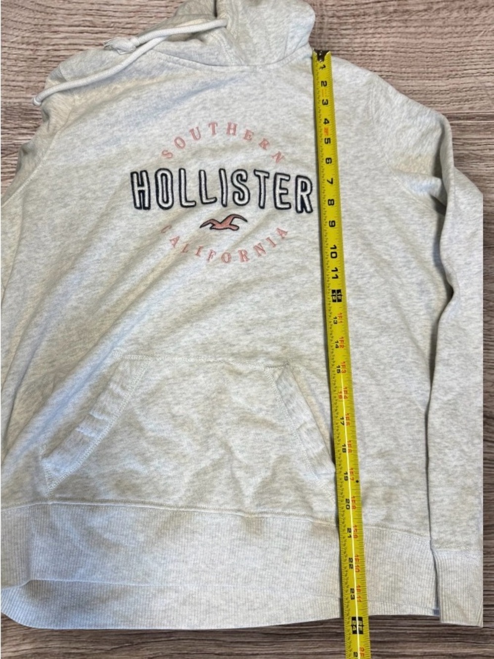 Hollister California Hoodie Women's M Heathered Oatmeal - Picture 3 of 9